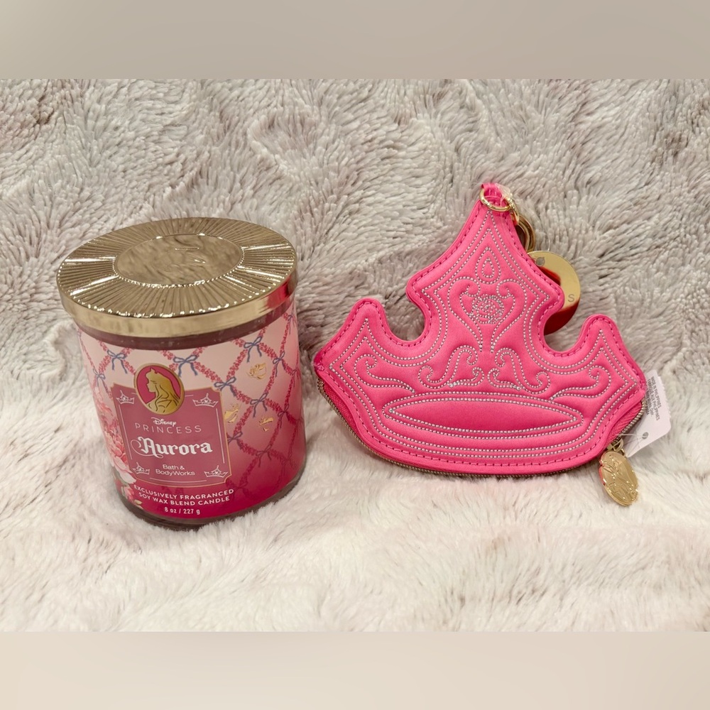 Bath and Body Works Aurora Single Wick Candle and Tiara Coin Bag NEW